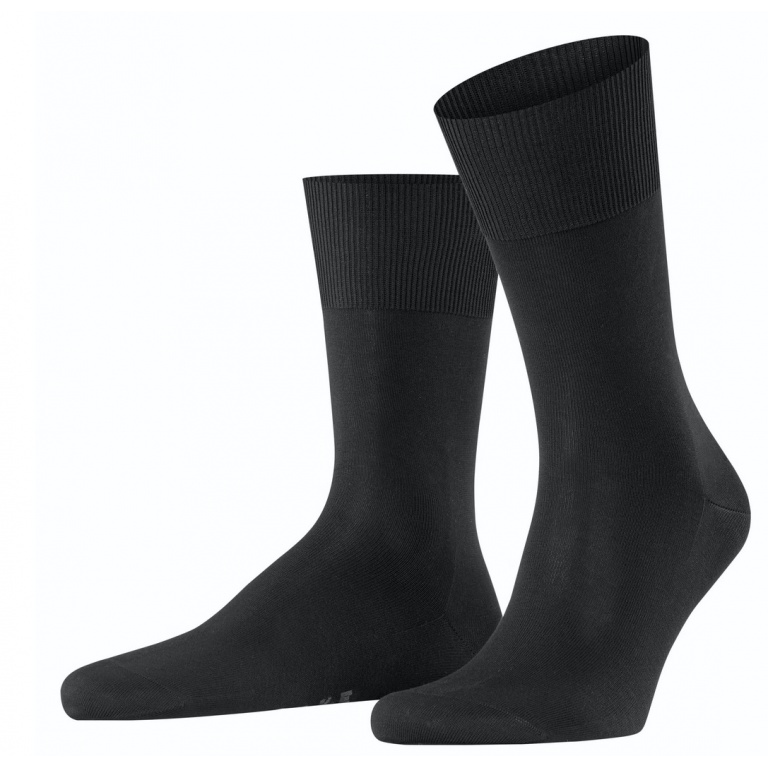 Falke Day Sock Crew Firenze (fine mesh, cotton) black Men - 1 Pair